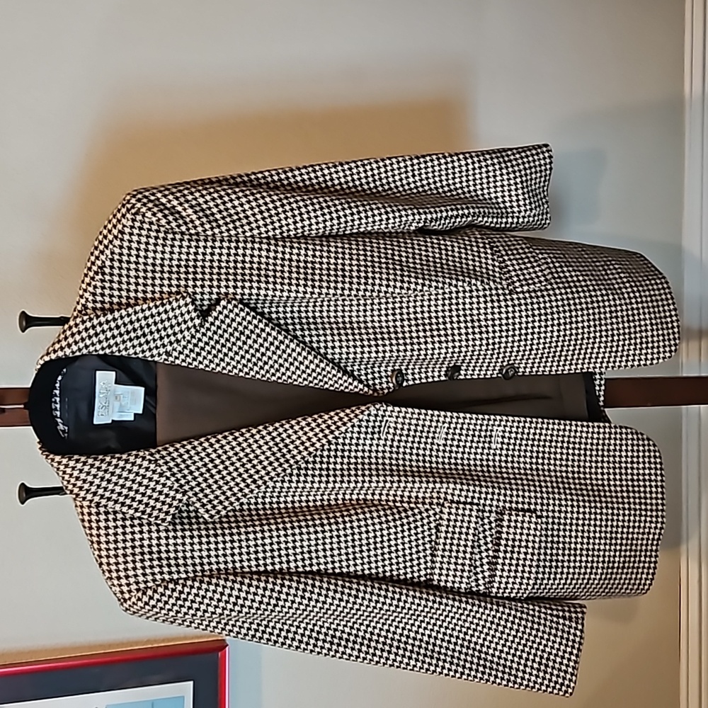 Escada by Margaretha Lea Cashmere Houndstooth Blazer AND Matching Carlisle Pants